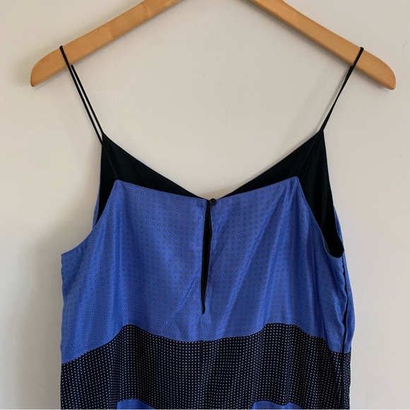 Rag & Bone Blue/Black Celeste Comb Harris Silk Polka Dot Shift Mini Dress, 4 - Picture 9 of 16